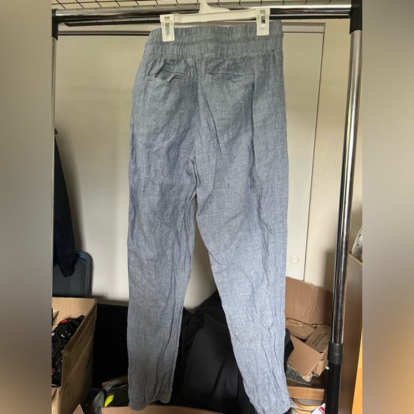Athleta Cabo Linen Joggers Chambray Blue Size 4 - Picture 6 of 6